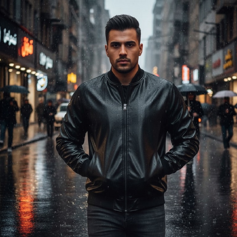 کاپشن چرم مردانه مدل Artim